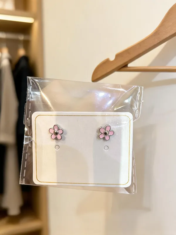 Silver_Sterling_Pink_Enamel_Floral_Stud_Earrings_For_Girls