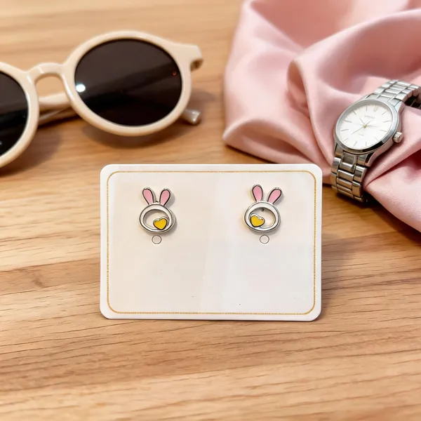 Silver_Sterling_Bunny_Design_Stud_Earrings_For_Girls