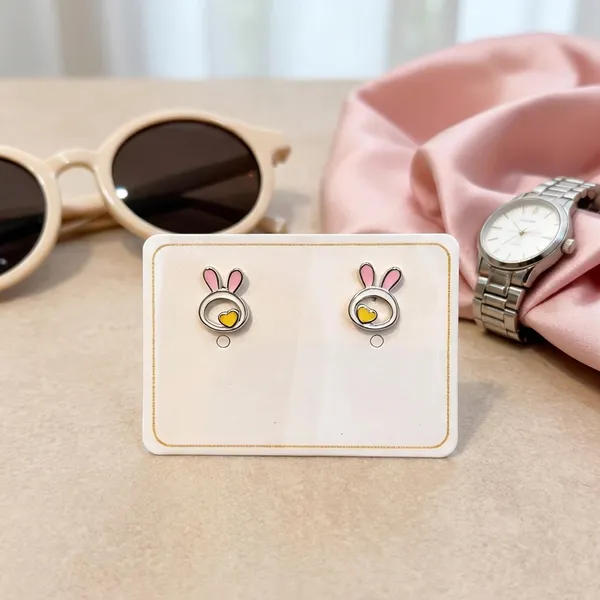 Silver_Sterling_Bunny_Design_Stud_Earrings_For_Girls