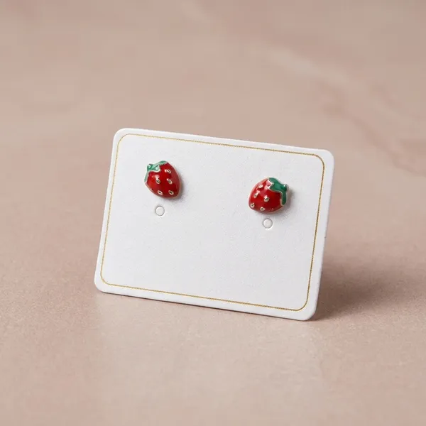 Silver_And_Red_Enamel_Strawberry_Stud_Earrings_For_Girls