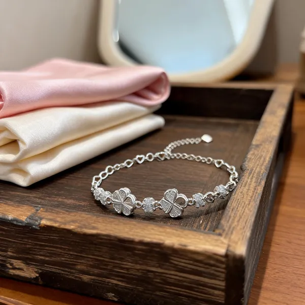 Silver_Sterling_Silver_Clover_Charm_Bracelet_For_Women