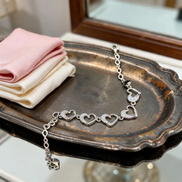 Silver_Sterling_Silver_Heart_Link_Chain_Bracelet_For_Women