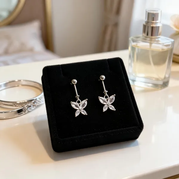 Silver_Sterling_Crystal_Butterfly_Drop_Bugadi_For_Women