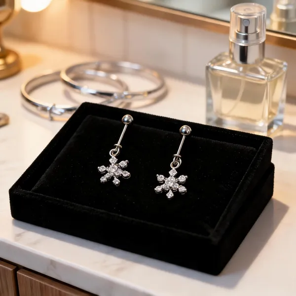 Silver_Sterling_Studded_Snowflake_Drop_Bugadi_For_Women