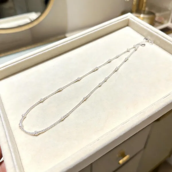 Silver_Sterling_Beaded_Ball_Chain_Necklace_For_Women