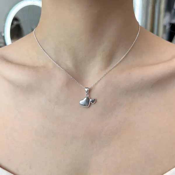 Silver_Sterling_Silver_Double_Heart_Charm_Pendant_For_Women