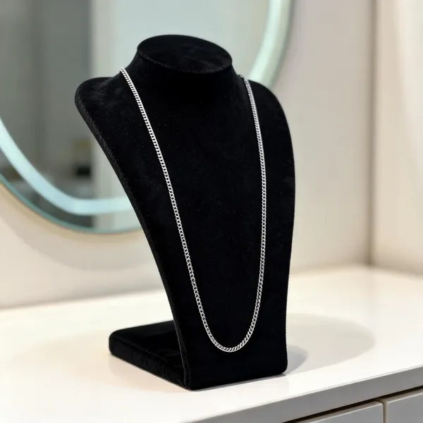 Silver_92.5_Sterling_Curb_Chain_Necklace_For_Women