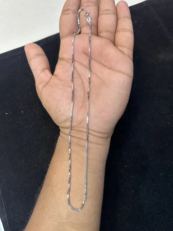 Silver_Sterling_Box_Chain_Necklace_For_Women
