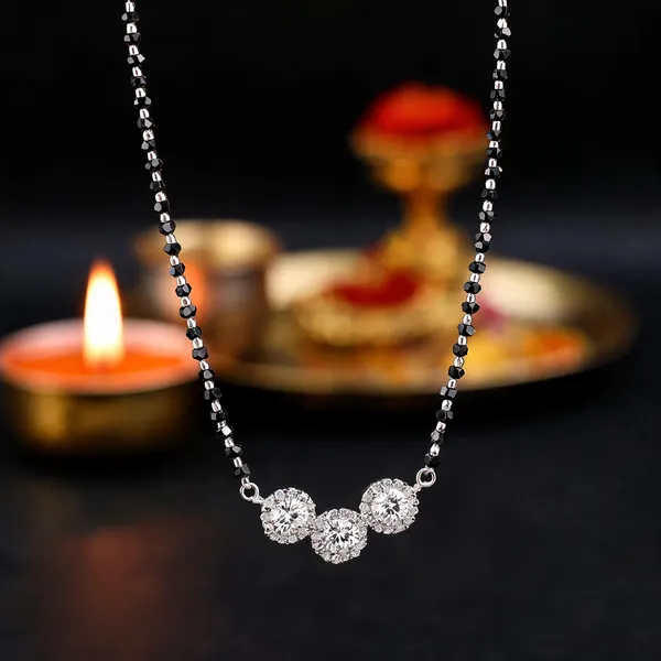 Silver_Sterling_Black_Beaded_Cz_Floral_Pendant_Mangalsutra_For_Women