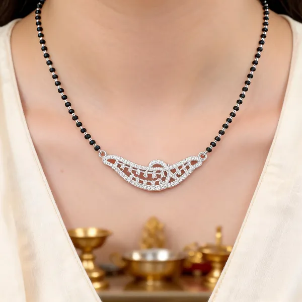 Silver_Sterling_Black_Beaded_Cz_Wing_Pendant_Mangalsutra_For_Women