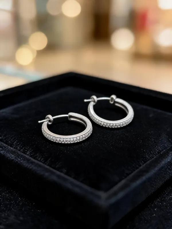 Silver_Sterling_Dual_Stone_Small_Hoop_Bali_Rings_For_Women