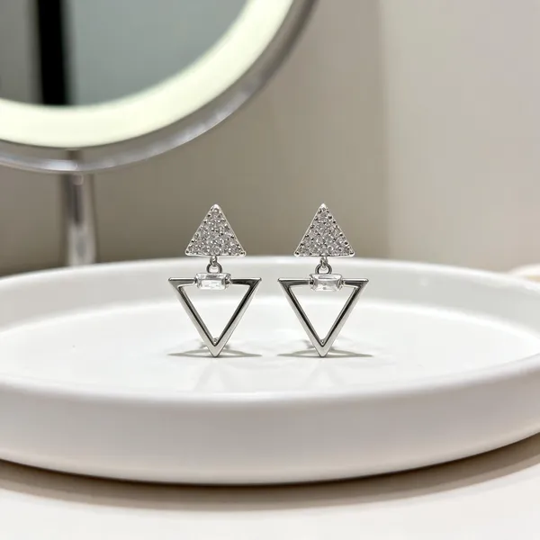 Silver_Sterling_Geometric_Triangle_Dangle_Earrings_For_Women