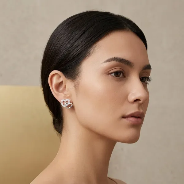 Silver_Sterling_Interlock_Heart_Stud_Earrings_For_Women