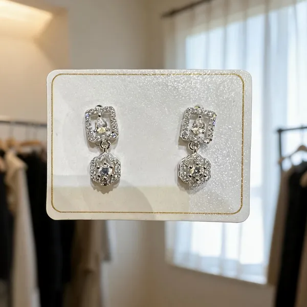 Silver_Sterling_Studded_Drop_Top_Earrings_For_Women