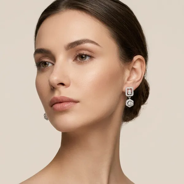 Silver_Sterling_Studded_Drop_Top_Earrings_For_Women