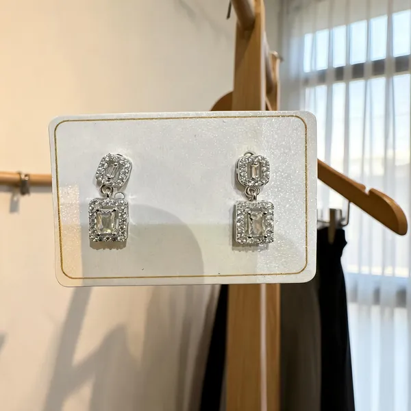 Silver_Sterling_Silver_Emerald_Cut_Cz_Drop_Earrings_For_Women