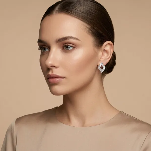 Silver_Sterling_Diamond_Shape_Studded_Stud_Earrings_For_Women