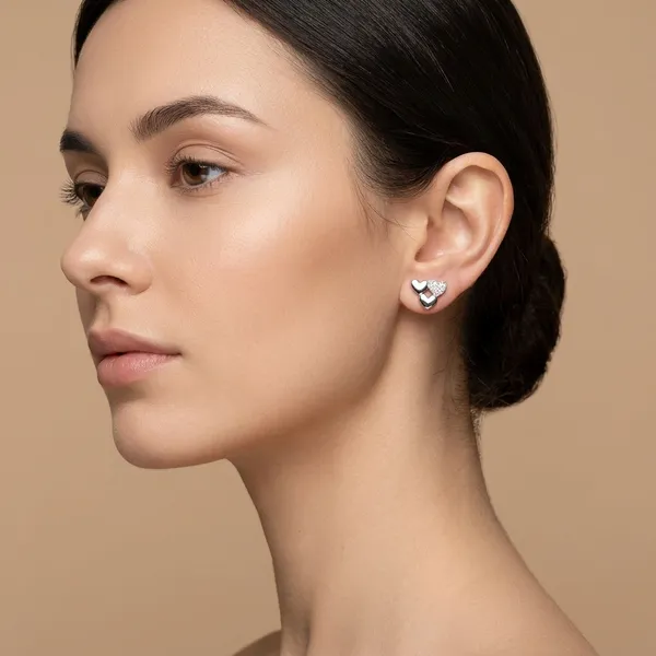 Silver_Sterling_Triple_Heart_Stud_Earrings_For_Women