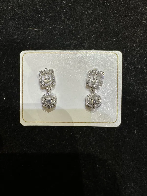 Silver_Sterling_Studded_Drop_Top_Earrings_For_Women