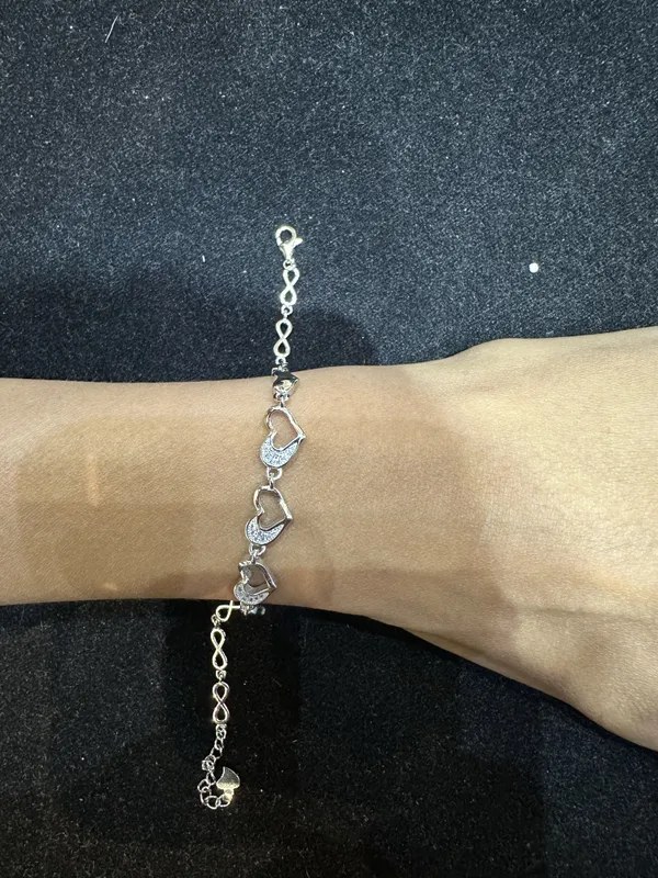Silver_Sterling_Silver_Heart_Link_Chain_Bracelet_For_Women