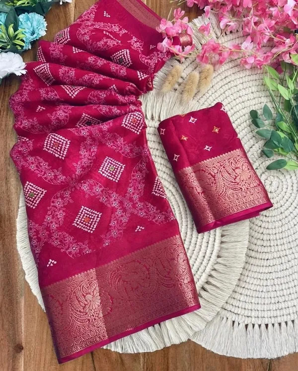 Pink_Part_Wear__Printed_Saree_Wth_Printed_Blouse_And_Printed_Pallu