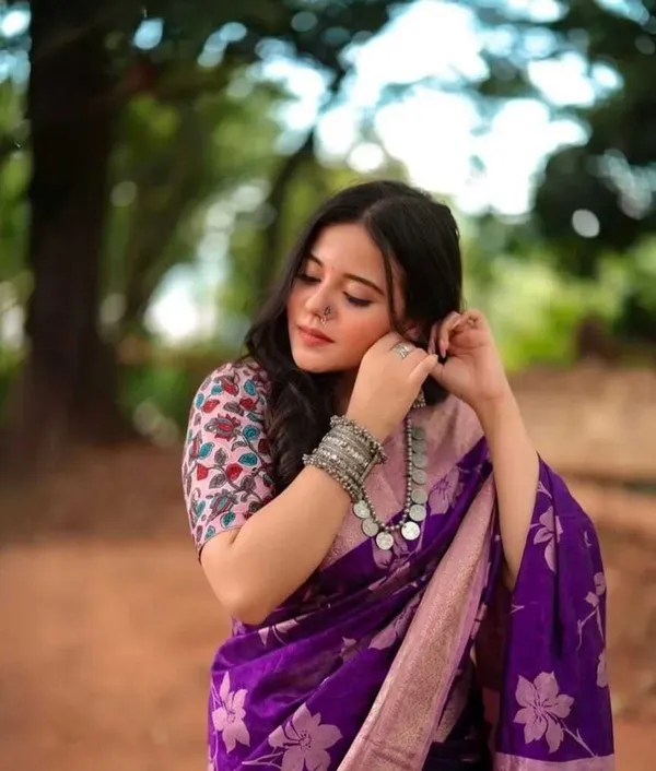 Purple_Cotton_Silk_Floral_Print_And_Printed_And_Self_Design_Saree_For_Women