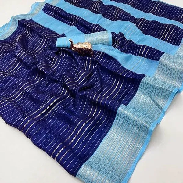 Multicolor_Cotton_Silk_Striped_And_Woven_And_Self_Design_Saree_For_Women