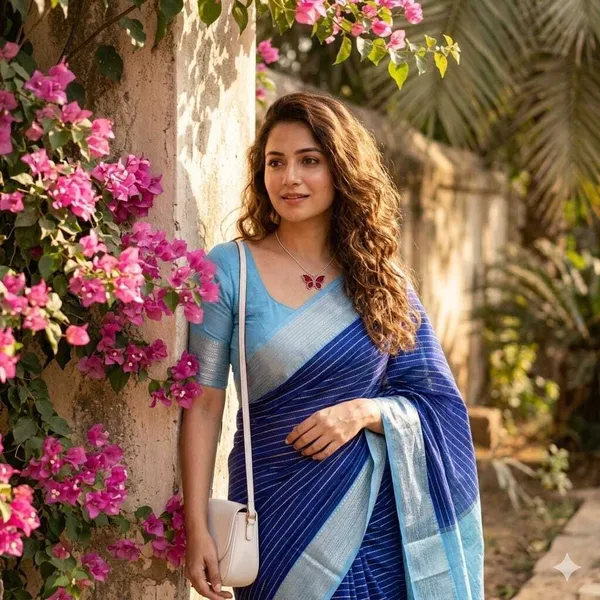 Multicolor_Cotton_Silk_Striped_And_Woven_And_Self_Design_Saree_For_Women