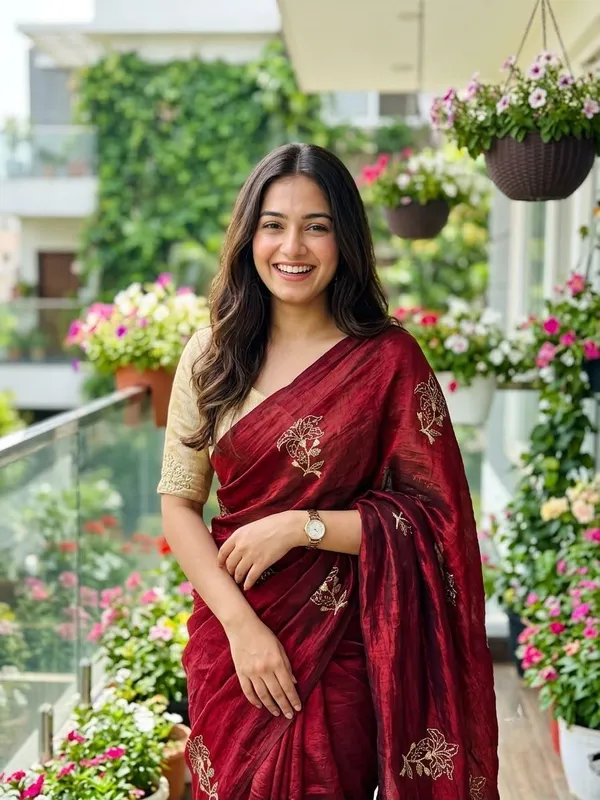 Maroon_Premium_Silk_Saree_With_Heavy_Sequins_Floral_Embroidery_Work_And_Unstitched_Blouse