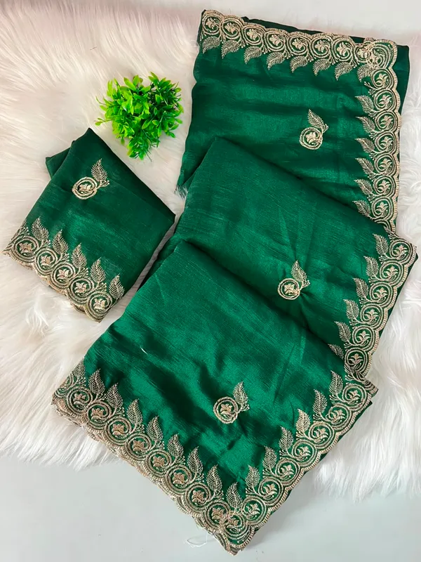 Green_Georgette_Hand_Painted_And_Woven_And_Self_Design_Saree_For_Women