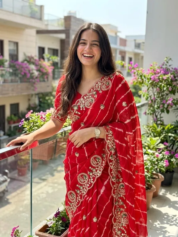 Premium_Georgette_C_pallu_Multi_Coding_Sequence_work_Lehriya_Saree
