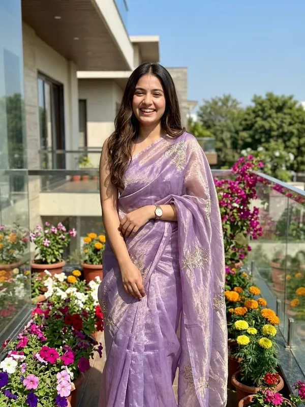 Premium_Lavender_Silk_Saree_With_Heavy_Sequins_Floral_Embroidery_Work_And_Unstitched_Blouse