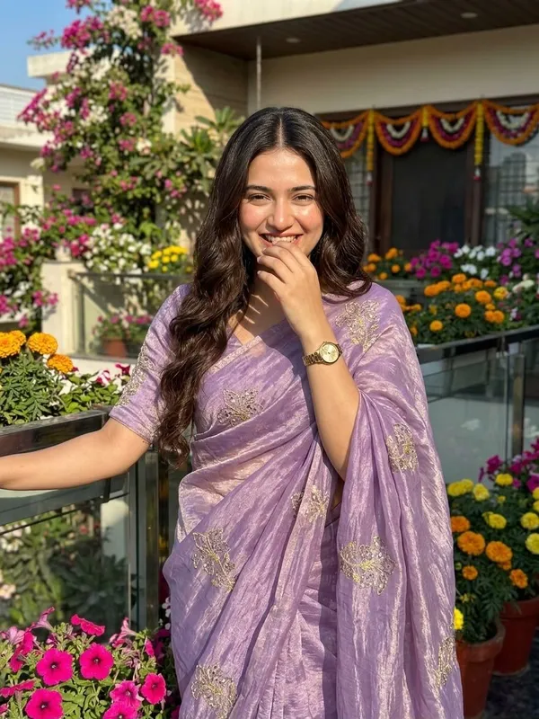 Premium_Lavender_Silk_Saree_With_Heavy_Sequins_Floral_Embroidery_Work_And_Unstitched_Blouse