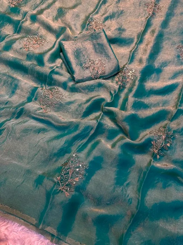 Premium_Sky_Blue_Silk_Saree_With_Heavy_Sequins_Floral_Embroidery_Work