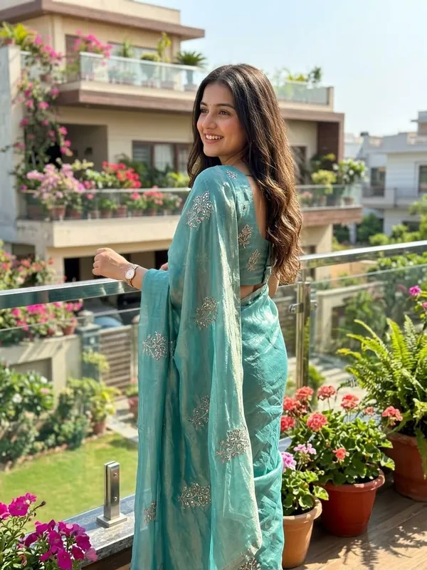 Premium_Sky_Blue_Silk_Saree_With_Heavy_Sequins_Floral_Embroidery_Work
