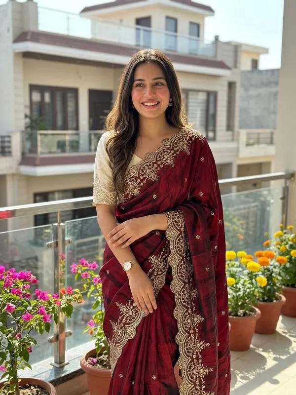 Pure_Soft_Fendy_Satin_Saree_Party_Wear_Saree_with_Embroidery_Work_Saree_And_Unstiched__Embroidery_Work_Blouse