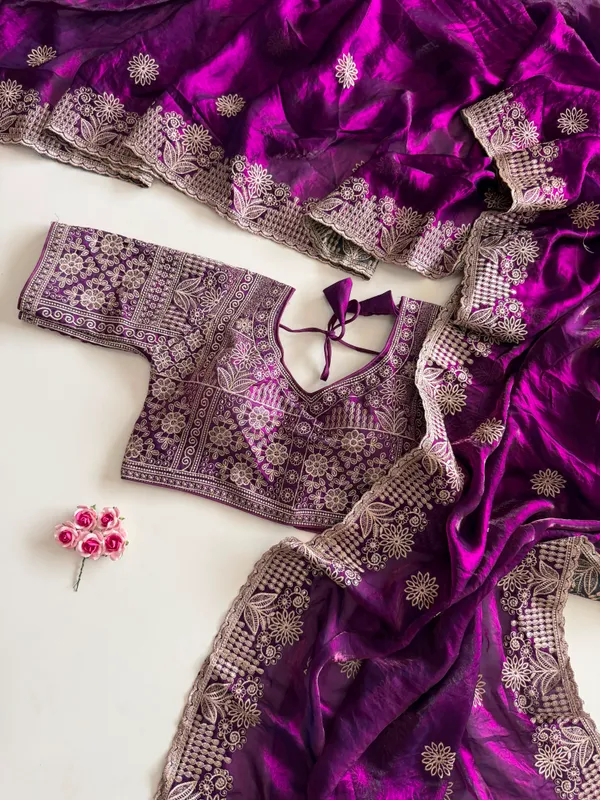 Pure_Soft_Fendy_Sattin_Saree_With_Embroidery_Zari_Work_Butta