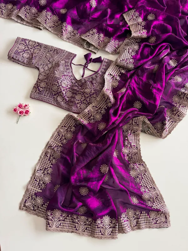 Pure_Soft_Fendy_Sattin_Saree_With_Embroidery_Zari_Work_Butta