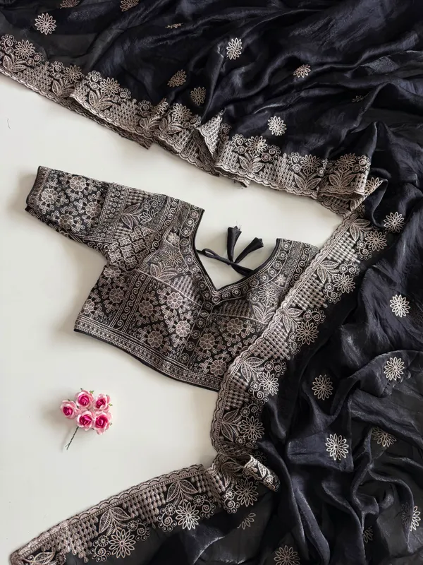 Pure_Soft_Fendy_Sattin_Saree_With_Embroidery_Zari_Work_Butta