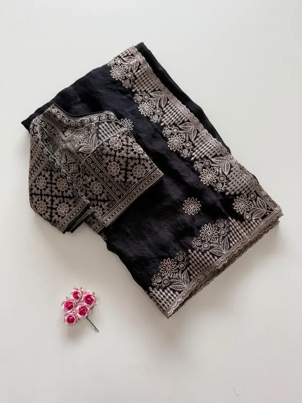 Pure_Soft_Fendy_Sattin_Saree_With_Embroidery_Zari_Work_Butta