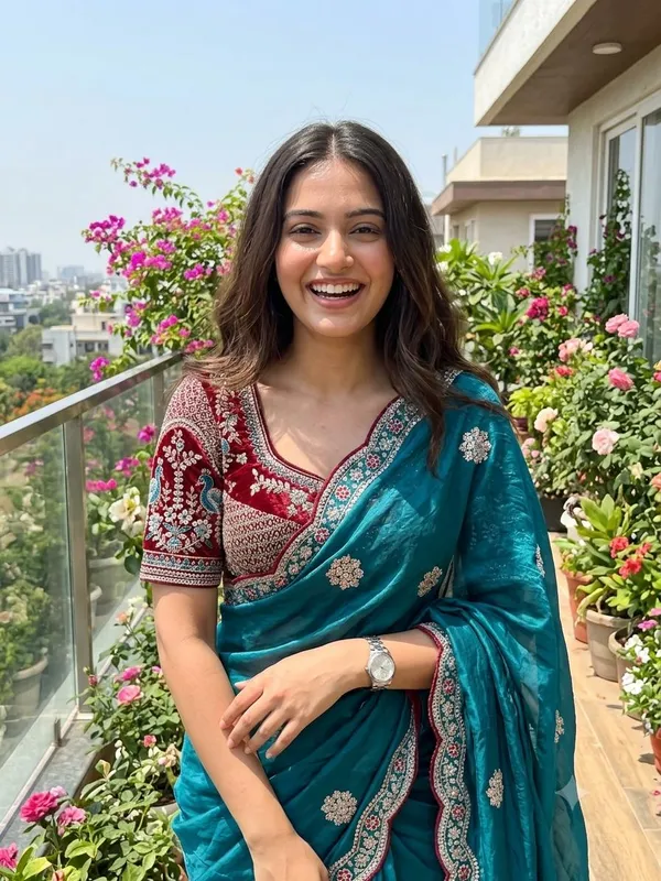 Pure_soft_Fenndy_Sattin_Saree_With_Embroidery_Sequence_work_Butta