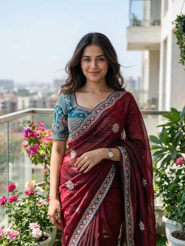 Pure_soft_Fenndy_Sattin_Silk_Saree_With_Embroidery_Sequence_work_Butta