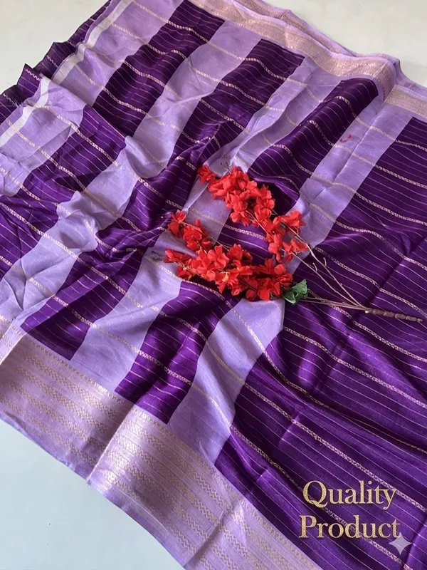 Striped_Bollywood_Chiffon_Saree_(Blue)