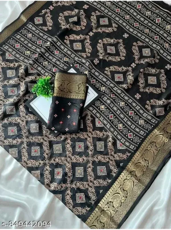 Premium_Mysore_Silk_Bandhani_Print_Saree_with_Traditional_Soft_Fabric_Unstitched_Blouse_Piece_Party_&_Festive_Wear