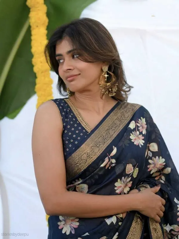 Striped_Bollywood_Chiffon_Saree_(Black)