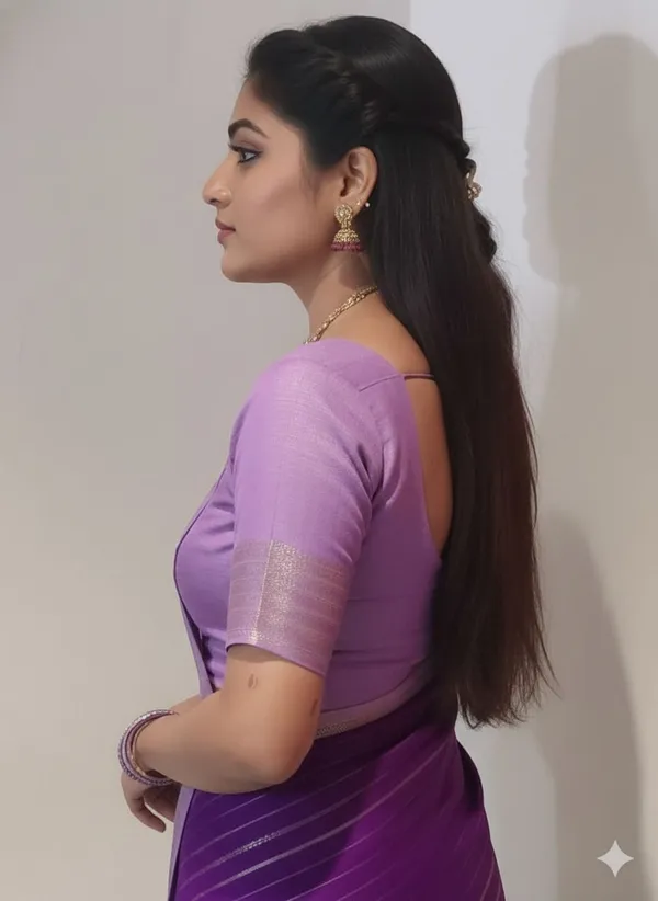 Striped_Mysore_Cotton_Blend_Saree_(Purple)