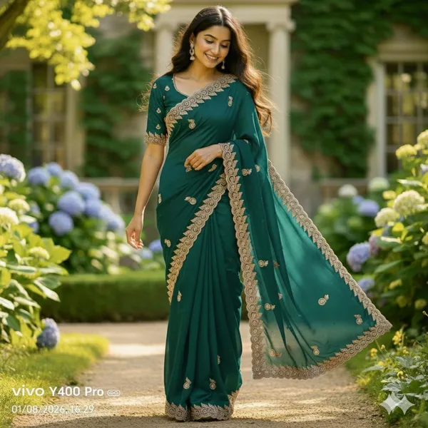 Embroidered,_Printed,_Floral_Print,_Embellished_Bollywood_Chiffon_Saree_(Blue)