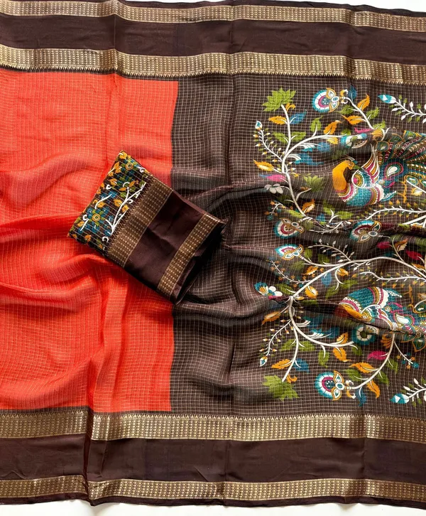 Printed_Bollywood_Cotton_Silk_Saree_(Orange)