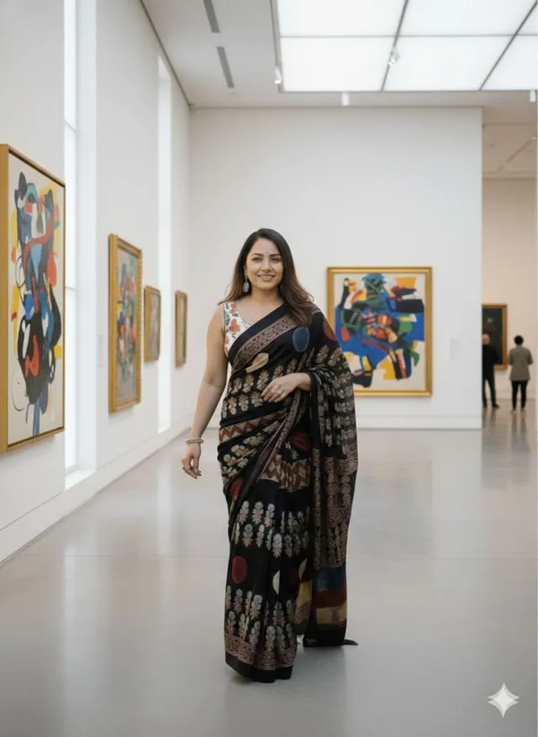 Printed_Bollywood_Crepe_Saree_(Black)