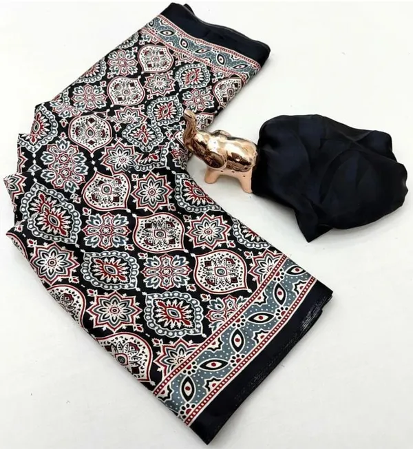 Printed_Bollywood_Crepe_Saree_(Black)